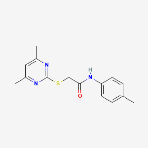 2-[(4,6-dimethylpyrimidin-2-yl)sulfanyl]-N-(4-methylphenyl)acetamide