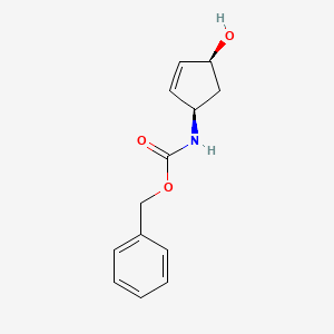 molecular formula C13H15NO3 B3034678 Benzyl ((1R,4S)-rel-4-hydroxycyclopent-2-en-1-yl)carbamate CAS No. 205675-68-9