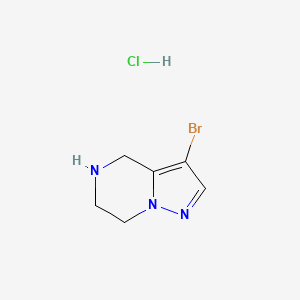 molecular formula C6H9BrClN3 B3034680 3-bromo-4H,5H,6H,7H-pyrazolo[1,5-a]pyrazine hydrochloride CAS No. 2059994-83-9