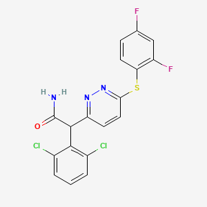 molecular formula C18H11Cl2F2N3OS B3034703 2-(2,6-Dichlorophenyl)-2-{6-[(2,4-difluorophenyl)sulfanyl]-3-pyridazinyl}acetamide CAS No. 209412-23-7