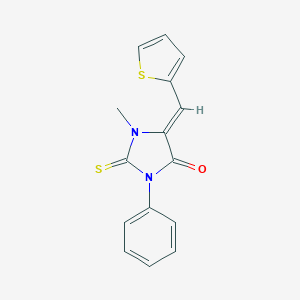 molecular formula C15H12N2OS2 B303471 1-Methyl-3-phenyl-5-(2-thienylmethylene)-2-thioxo-4-imidazolidinone 