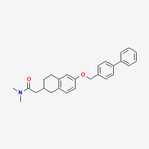 molecular formula C27H29NO2 B3034727 2-(6-([1,1'-biphenyl]-4-ylmethoxy)-1,2,3,4-tetrahydronaphthalen-2-yl)-N,N-dimethylacetamide CAS No. 212572-59-3
