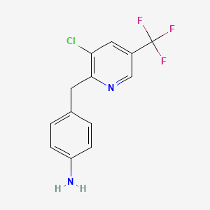 molecular formula C13H10ClF3N2 B3034735 4-{[3-Chloro-5-(trifluoromethyl)-2-pyridinyl]methyl}aniline CAS No. 213994-05-9
