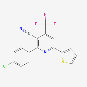 molecular formula C17H8ClF3N2S B3034738 2-(4-Chlorophenyl)-6-(2-thienyl)-4-(trifluoromethyl)nicotinonitrile CAS No. 214546-00-6