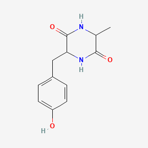 molecular formula C12H14N2O3 B3034746 3-[(4-Hydroxyphenyl)methyl]-6-methylpiperazine-2,5-dione CAS No. 21754-26-7
