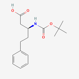 molecular formula C16H23NO4 B3034753 (S)-3-((tert-butoxycarbonyl)amino)-5-phenylpentanoic acid CAS No. 218608-84-5