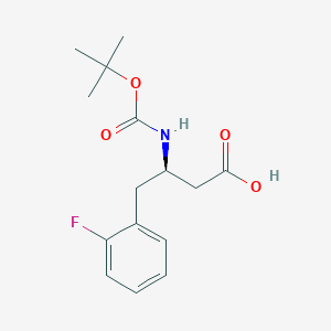 molecular formula C15H20FNO4 B3034754 (R)-3-((tert-butoxycarbonyl)amino)-4-(2-fluorophenyl)butanoic acid CAS No. 218608-98-1