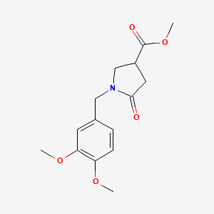 molecular formula C15H19NO5 B3034815 1-(3,4-Dimethoxy-benzyl)-5-oxo-pyrrolidine-3-carboxylic acid methyl ester CAS No. 2322697-29-8