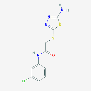 molecular formula C10H9ClN4OS2 B303482 2-[(5-amino-1,3,4-thiadiazol-2-yl)sulfanyl]-N-(3-chlorophenyl)acetamide 