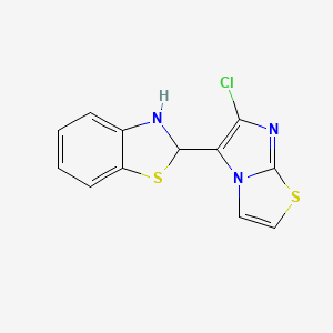 molecular formula C12H8ClN3S2 B3034844 2-(6-Chloroimidazo(2,1-b)(1,3)thiazol-5-yl)-2,3-dihydro-1,3-benzothiazole CAS No. 241132-48-9