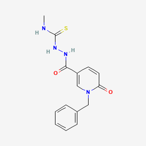 molecular formula C15H16N4O2S B3034853 2-[(1-苄基-6-氧代-1,6-二氢-3-吡啶基)羰基]-N-甲基-1-肼基碳硫酰胺 CAS No. 242472-08-8