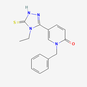 molecular formula C16H16N4OS B3034855 1-苄基-5-(4-乙基-5-硫代-4H-1,2,4-三唑-3-基)-2(1H)-吡啶酮 CAS No. 242472-12-4