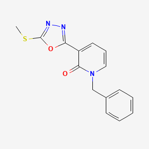 molecular formula C15H13N3O2S B3034858 1-benzyl-3-[5-(methylsulfanyl)-1,3,4-oxadiazol-2-yl]-2(1H)-pyridinone CAS No. 242472-21-5