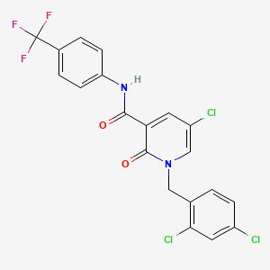 molecular formula C20H12Cl3F3N2O2 B3034863 5-氯-1-[(2,4-二氯苯基)甲基]-2-氧代-N-[4-(三氟甲基)苯基]吡啶-3-甲酰胺 CAS No. 242797-26-8