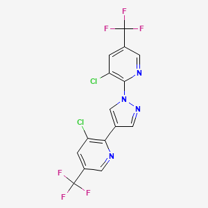 3-Chloro-2-[1-[3-chloro-5-(trifluoromethyl)pyridin-2-yl]pyrazol-4-yl]-5-(trifluoromethyl)pyridine