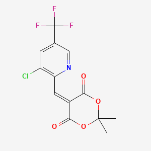 molecular formula C13H9ClF3NO4 B3034887 5-((3-Chloro-5-(trifluoromethyl)-2-pyridinyl)methylene)-2,2-dimethyl-1,3-dioxane-4,6-dione CAS No. 246022-28-6