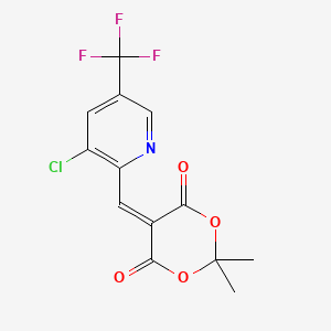 molecular formula C13H9ClF3NO4 B3034887 5-((3-氯-5-(三氟甲基)-2-吡啶基)亚甲基)-2,2-二甲基-1,3-二氧六环-4,6-二酮 CAS No. 246022-28-6