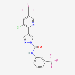 4-[3-chloro-5-(trifluoromethyl)pyridin-2-yl]-N-[3-(trifluoromethyl)phenyl]pyrazole-1-carboxamide