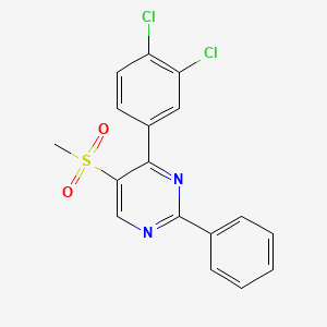 molecular formula C17H12Cl2N2O2S B3034918 4-(3,4-Dichlorophenyl)-5-(methylsulfonyl)-2-phenylpyrimidine CAS No. 251307-29-6
