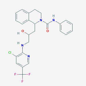 molecular formula C25H24ClF3N4O2 B3034924 1-[3-[[3-氯-5-(三氟甲基)吡啶-2-基]氨基]-2-羟基丙基]-N-苯基-3,4-二氢-1H-异喹啉-2-甲酰胺 CAS No. 251310-55-1