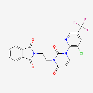 molecular formula C20H12ClF3N4O4 B3034925 2-[2-[3-[3-Chloro-5-(trifluoromethyl)pyridin-2-yl]-2,6-dioxopyrimidin-1-yl]ethyl]isoindole-1,3-dione CAS No. 251310-59-5