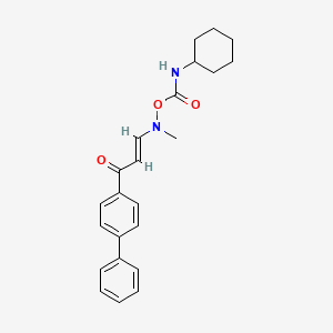 molecular formula C23H26N2O3 B3034926 [methyl-[(E)-3-oxo-3-(4-phenylphenyl)prop-1-enyl]amino] N-cyclohexylcarbamate CAS No. 251310-61-9