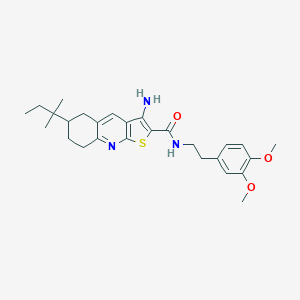 molecular formula C27H35N3O3S B303493 3-amino-N-[2-(3,4-dimethoxyphenyl)ethyl]-6-tert-pentyl-5,6,7,8-tetrahydrothieno[2,3-b]quinoline-2-carboxamide 