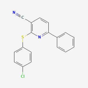 molecular formula C18H11ClN2S B3034934 2-[(4-Chlorophenyl)sulfanyl]-6-phenylnicotinonitrile CAS No. 252058-86-9
