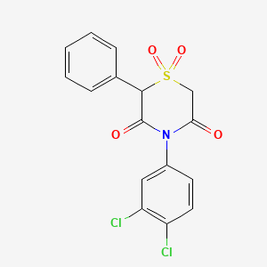 molecular formula C16H11Cl2NO4S B3034935 4-(3,4-Dichlorophenyl)-2-phenyl-1lambda~6~,4-thiazinane-1,1,3,5-tetraone CAS No. 252058-93-8