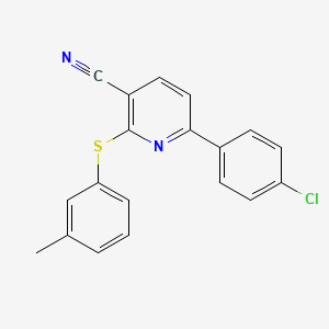 molecular formula C19H13ClN2S B3034936 6-(4-Chlorophenyl)-2-[(3-methylphenyl)sulfanyl]nicotinonitrile CAS No. 252059-01-1