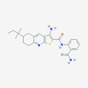 molecular formula C24H28N4O2S B303497 3-amino-N-[2-(aminocarbonyl)phenyl]-6-tert-pentyl-5,6,7,8-tetrahydrothieno[2,3-b]quinoline-2-carboxamide 