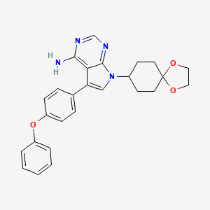 molecular formula C26H26N4O3 B3034974 5-(4-phenoxyphenyl)-7-(1,4-dioxaspiro[4.5]decan-8-yl)-7H-pyrrolo[2,3-d]pyrimidin-4-amine CAS No. 262441-40-7