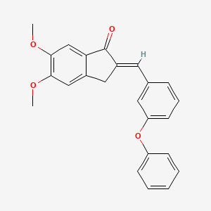 (2E)-5,6-dimethoxy-2-[(3-phenoxyphenyl)methylidene]-2,3-dihydro-1H-inden-1-one