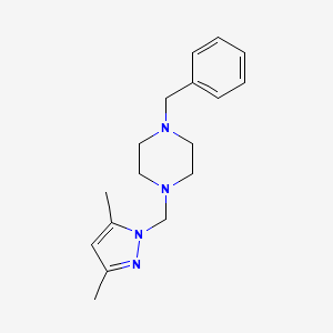 1-benzyl-4-[(3,5-dimethyl-1H-pyrazol-1-yl)methyl]piperazine