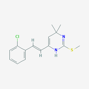 molecular formula C15H17ClN2S B3035018 6-[(E)-2-(2-chlorophenyl)ethenyl]-4,4-dimethyl-2-methylsulfanyl-1H-pyrimidine CAS No. 282523-38-0