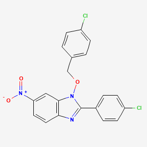 1-[(4-chlorobenzyl)oxy]-2-(4-chlorophenyl)-6-nitro-1H-1,3-benzimidazole