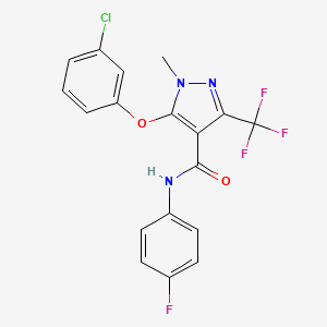 molecular formula C18H12ClF4N3O2 B3035021 5-(3-氯苯氧基)-N-(4-氟苯基)-1-甲基-3-(三氟甲基)-1H-吡唑-4-甲酰胺 CAS No. 282523-50-6