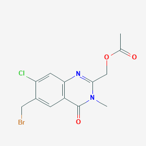 (6-(Bromomethyl)-7-chloro-3-methyl-4-oxo-3,4-dihydroquinazolin-2-yl)methyl acetate