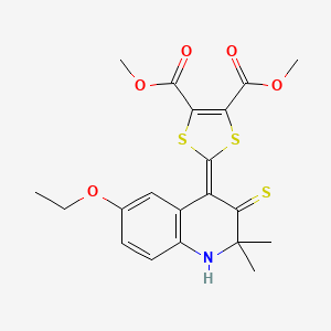 dimethyl 2-(6-ethoxy-2,2-dimethyl-3-thioxo-2,3-dihydroquinolin-4(1H)-ylidene)-1,3-dithiole-4,5-dicarboxylate