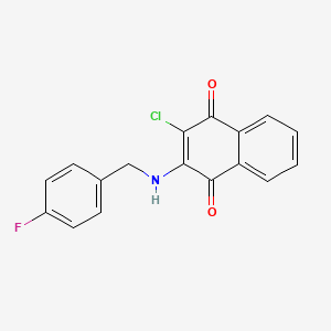 molecular formula C17H11ClFNO2 B3035068 2-氯-3-[(4-氟苄基)氨基]萘醌 CAS No. 298215-13-1