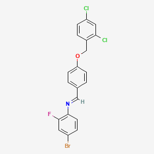 molecular formula C20H13BrCl2FNO B3035071 4-Bromo-N-((4-((2,4-dichlorobenzyl)oxy)phenyl)methylene)-2-fluoroaniline CAS No. 298217-76-2