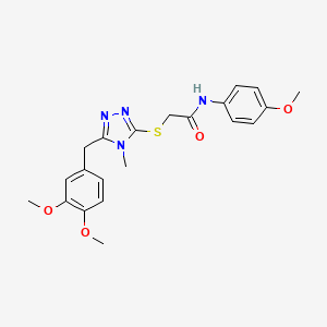 molecular formula C21H24N4O4S B3035072 2-(4-((3,4-Dimethoxyphenyl)methyl)-5-methyl(2,3,5-triazolylthio))-N-(4-methoxyphenyl)ethanamide CAS No. 298217-98-8