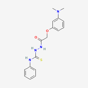 molecular formula C17H20N4O2S B3035073 2-{2-[3-(二甲氨基)苯氧基]乙酰基}-N-苯基-1-肼基甲硫代酰胺 CAS No. 298686-16-5
