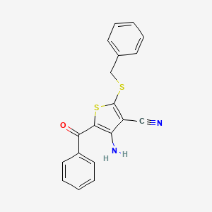molecular formula C19H14N2OS2 B3035077 4-Amino-5-benzoyl-2-(benzylsulfanyl)-3-thiophenecarbonitrile CAS No. 299165-93-8