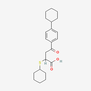 4-(4-Cyclohexylphenyl)-2-(cyclohexylsulfanyl)-4-oxobutanoic acid