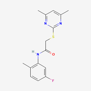 2-[(4,6-dimethyl-2-pyrimidinyl)sulfanyl]-N-(5-fluoro-2-methylphenyl)acetamide