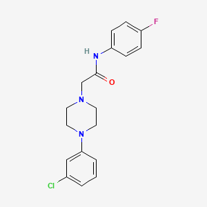 molecular formula C18H19ClFN3O B3035102 2-[4-(3-chlorophenyl)piperazin-1-yl]-N-(4-fluorophenyl)acetamide CAS No. 303091-53-4