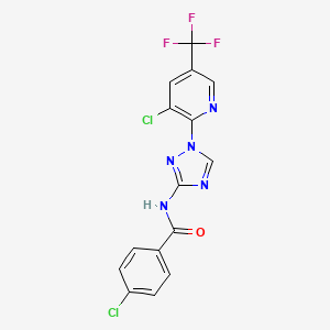 4-chloro-N-{1-[3-chloro-5-(trifluoromethyl)-2-pyridinyl]-1H-1,2,4-triazol-3-yl}benzenecarboxamide