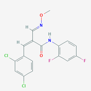 molecular formula C17H12Cl2F2N2O2 B3035110 3-(2,4-dichlorophenyl)-N-(2,4-difluorophenyl)-2-[(methoxyimino)methyl]acrylamide CAS No. 303144-76-5