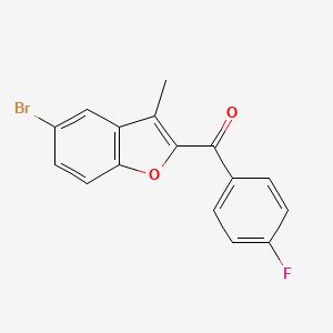 molecular formula C16H10BrFO2 B3035112 (5-溴-3-甲基-1-苯并呋喃-2-基)(4-氟苯基)甲酮 CAS No. 303145-27-9
